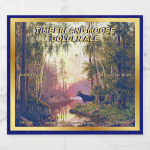 Individualisieren Sie Wild Forest Moose Home Gebra Bierflaschenetikett