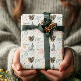 Individualisierte London Romance mit Fotos und Nam Geschenkpapier