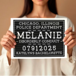 Individualisierte Mug-Shot-Zeichen, Junggeselinnen Poster