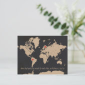 Individualisierte Weltkarte Save the Date (Stehend Vorderseite)