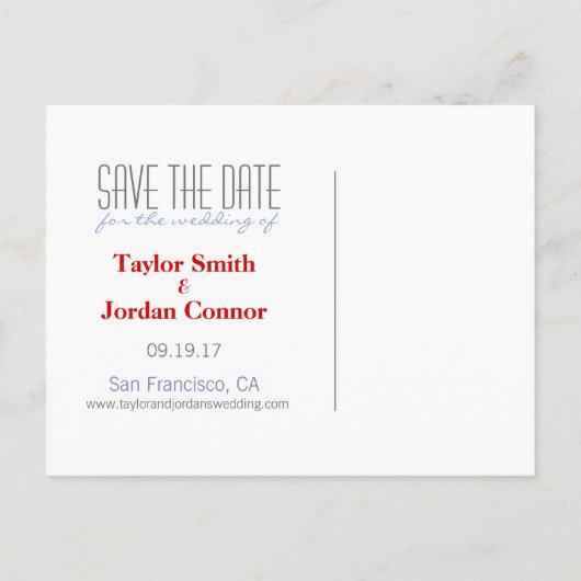 Individualisierte Weltkarte Save the Date Ankündigungspostkarte (Rückseite)