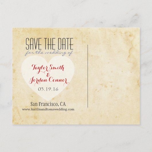 Individualisierte Weltkarte Save the Date Ankündigungspostkarte (Rückseite)