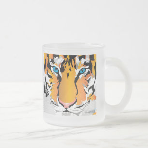 INDIVIDUALISIERTER FROSTBECHER-TIGER-ORANGE MATTIE MATTGLASTASSE