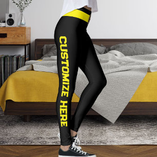 Individuell angefertigtes Schwarz-Gelb für Katzenl Leggings