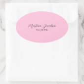 Individuell angepasste, rosa, kreative Handschrift Ovaler Aufkleber (Tasche)