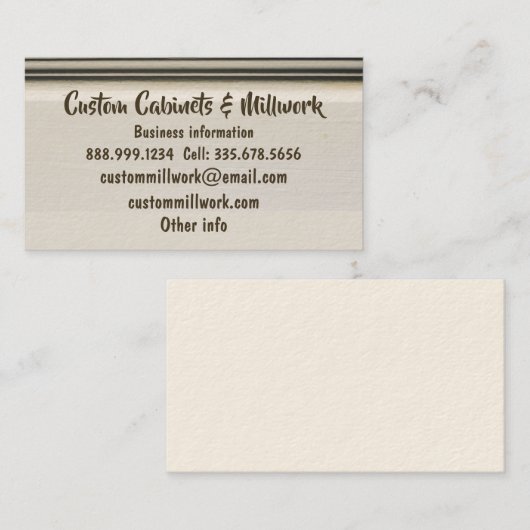 Individuell angepasste Schränke und Millwork Busin Visitenkarte (Vorne/Hinten)