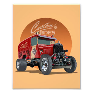 Individuell angepasstes Retro-Rennwagen-Konzept Fotodruck