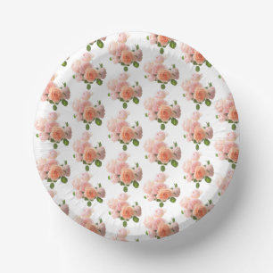 Individuell angesagte moderne Elegante Rose Design Pappteller