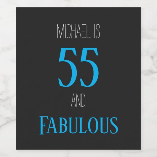 Individuell anpassbar 55 und fabelhaft weinetikett (Einzelnes Label)