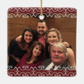 Individuell anpassbare 2-seitige Burgund Elegante  Keramikornament (Rückseite)