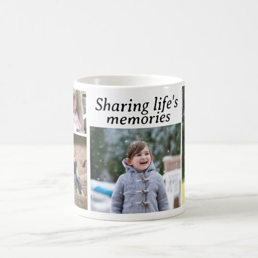 Individuell anpassbare 4 Foto Kaffee Tasse (Mittel)