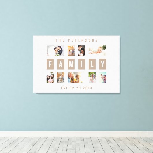 Individuell anpassbare 9-Foto-Familie Moderne Coll Leinwanddruck (Insitu (Holzboden))