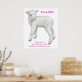 Individuell anpassbare Baby Lamm Print Poster (Küche)