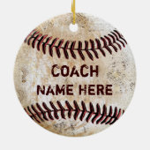 Individuell anpassbare Baseball Coach-Ornamente, I Keramik Ornament (Hinten)