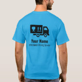 Individuell anpassbare bewegliche Dienste blau T-Shirt (Rückseite)