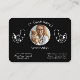 Individuell anpassbare Black Business Card für Vet Visitenkarte