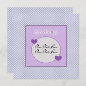 individuell anpassbare Blaue Lila Geburtserklärung Ankündigung (Vorne/Hinten)