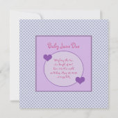 individuell anpassbare Blaue Lila Geburtserklärung Ankündigung (Rückseite)