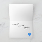 Individuell anpassbare Blue Heart Baby Card Karte (Innenseite)