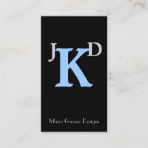 Individuell anpassbare Blue Monogram Business Card