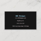 Individuell anpassbare Blue Monogram Business Card Visitenkarte (Rückseite)