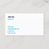 Individuell anpassbare Blue Monogram Business Card Visitenkarte (Rückseite)
