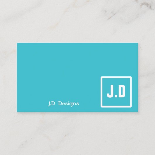Individuell anpassbare Blue Monogram Business Card Visitenkarte (Vorderseite)