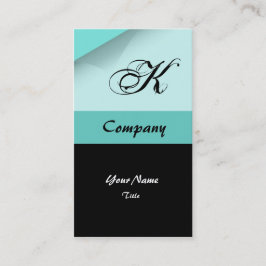 Individuell anpassbare Blue Monogram Business Card Visitenkarte