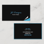 Individuell anpassbare Blue Monogram Business Card Visitenkarte (Vorne/Hinten)