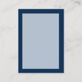 Individuell anpassbare Blue Monogram Business Card Visitenkarte (Rückseite)