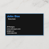 Individuell anpassbare Blue Monogram Business Card Visitenkarte (Rückseite)