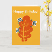 Individuell anpassbare Bugs Bite Autumn Leaf Gebur Karte (Gelbe Blume)
