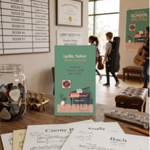 Individuell anpassbare Business Card für Musiklehr Visitenkarte