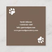 Individuell anpassbare Cattery Business Card mit C Quadratische Visitenkarte (Rückseite)