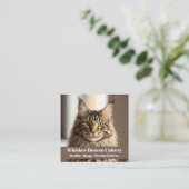 Individuell anpassbare Cattery Business Card mit C Quadratische Visitenkarte (Stehend Vorderseite)
