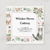 Individuell anpassbare Cattery Business Card mit C Quadratische Visitenkarte (Vorderseite)