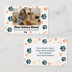 Individuell anpassbare Cattery Business Card mit F Visitenkarte