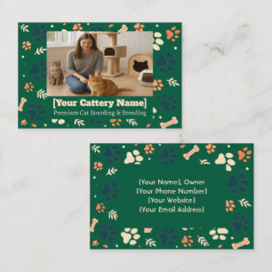 Individuell anpassbare Cattery Business Card mit F Visitenkarte