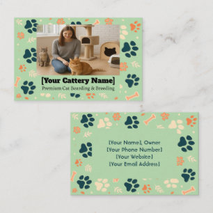 Individuell anpassbare Cattery Business Card mit F Visitenkarte
