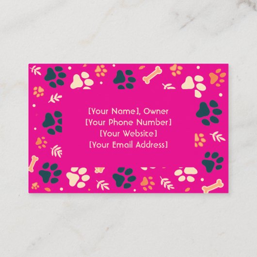 Individuell anpassbare Cattery Business Card mit F Visitenkarte (Rückseite)