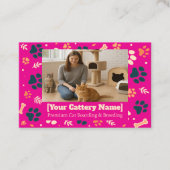 Individuell anpassbare Cattery Business Card mit F Visitenkarte (Vorderseite)