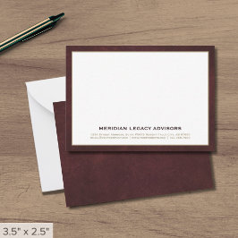 Individuell anpassbare Classic Business Note Card Mitteilungskarte