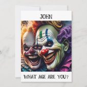 Individuell anpassbare Creepy Clowns Geburtstagska (Vorderseite)