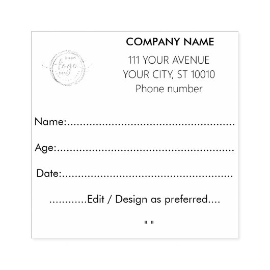 Individuell anpassbare Datenerhebungsform Schwarz Gummistempel (Prägung)