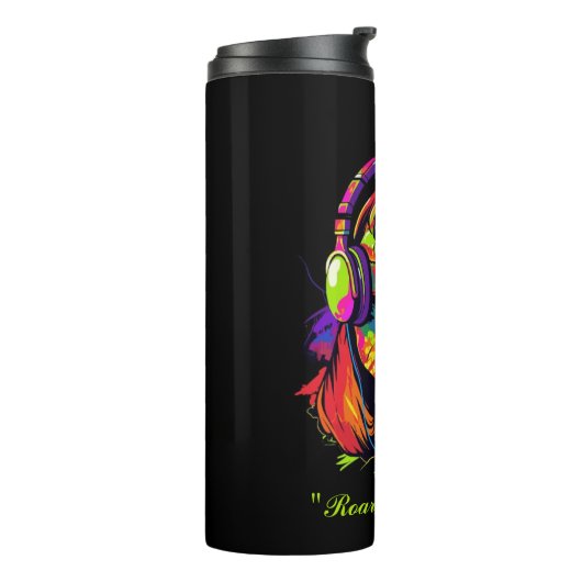 Individuell anpassbare Dino Vibes Thermal Tumbler Thermosbecher (Nach links gedreht)