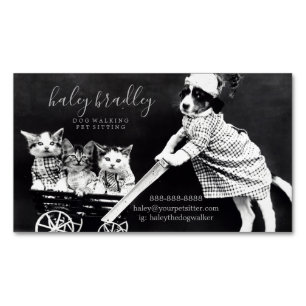 Individuell anpassbare Dog Cat Sitting Business Ca Magnetische Visitenkarte