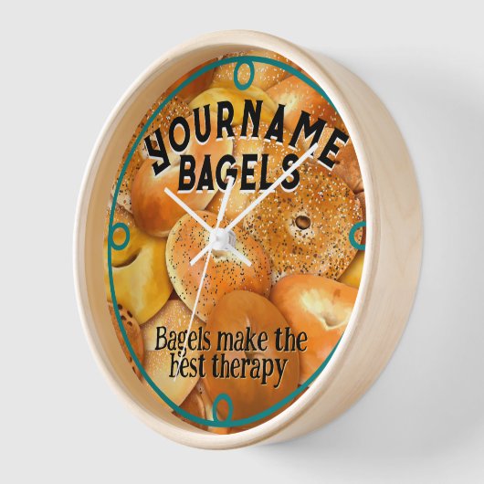 Individuell anpassbare, einzigartige Bagel Busines Uhr (Winkel)