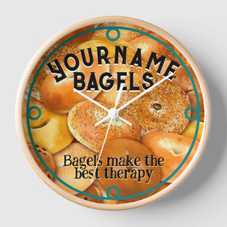 Individuell anpassbare, einzigartige Bagel Busines Uhr