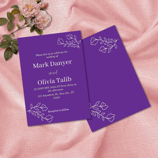 Individuell anpassbare Elegante Hochzeit einladen Einladung