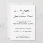 Individuell anpassbare elegante Hochzeitsfeier Einladung (Vorderseite)